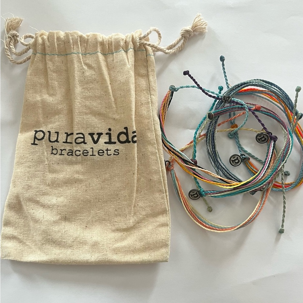 Pura Vida bracelets -a bundle of 5 bracelets.  All different colors with bag